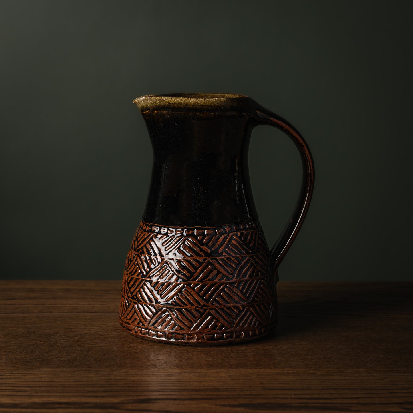 Leach Pottery Medium Jug in Tenmoku Glaze