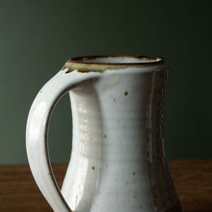 Leach Pottery handle close up medium jug in dolomite glaze