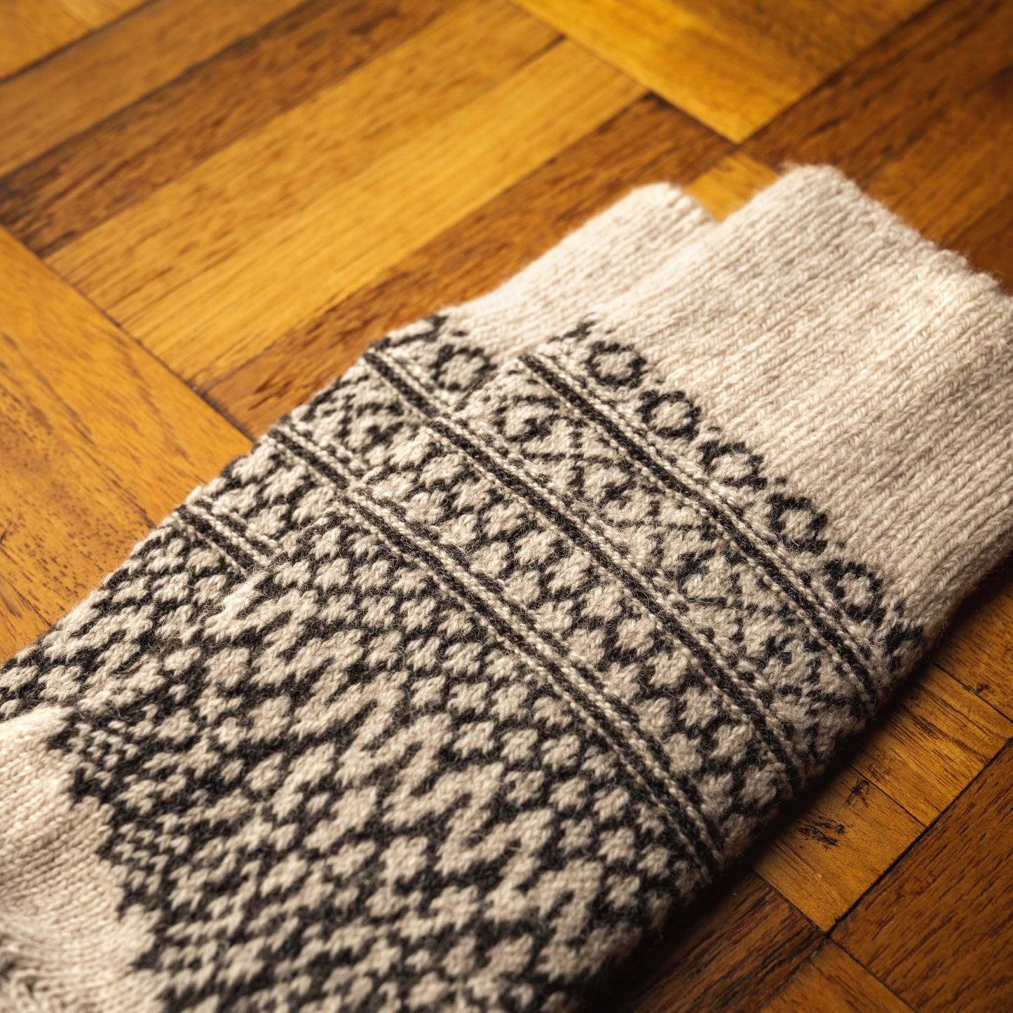 Wool Jacquard Socks Oatmeal