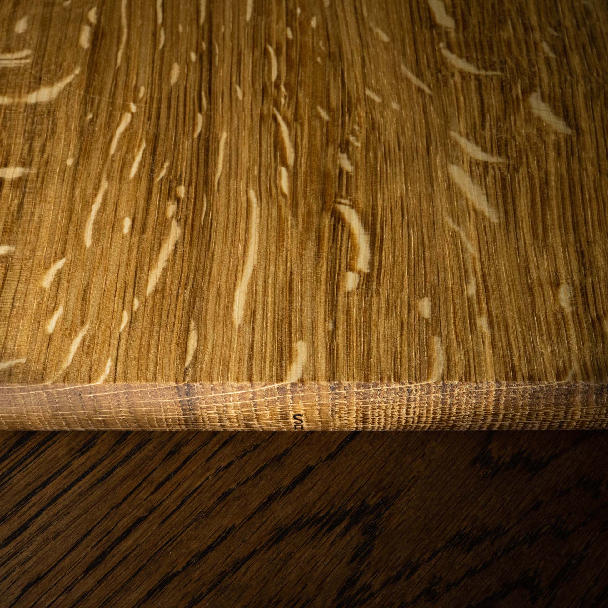 Close Up of Selwyn House Hand Turned Large Oak Serving Board 