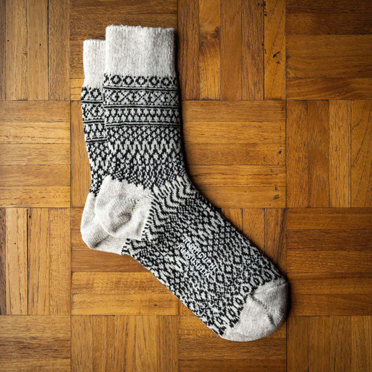 Wool Jacquard Socks Oatmeal