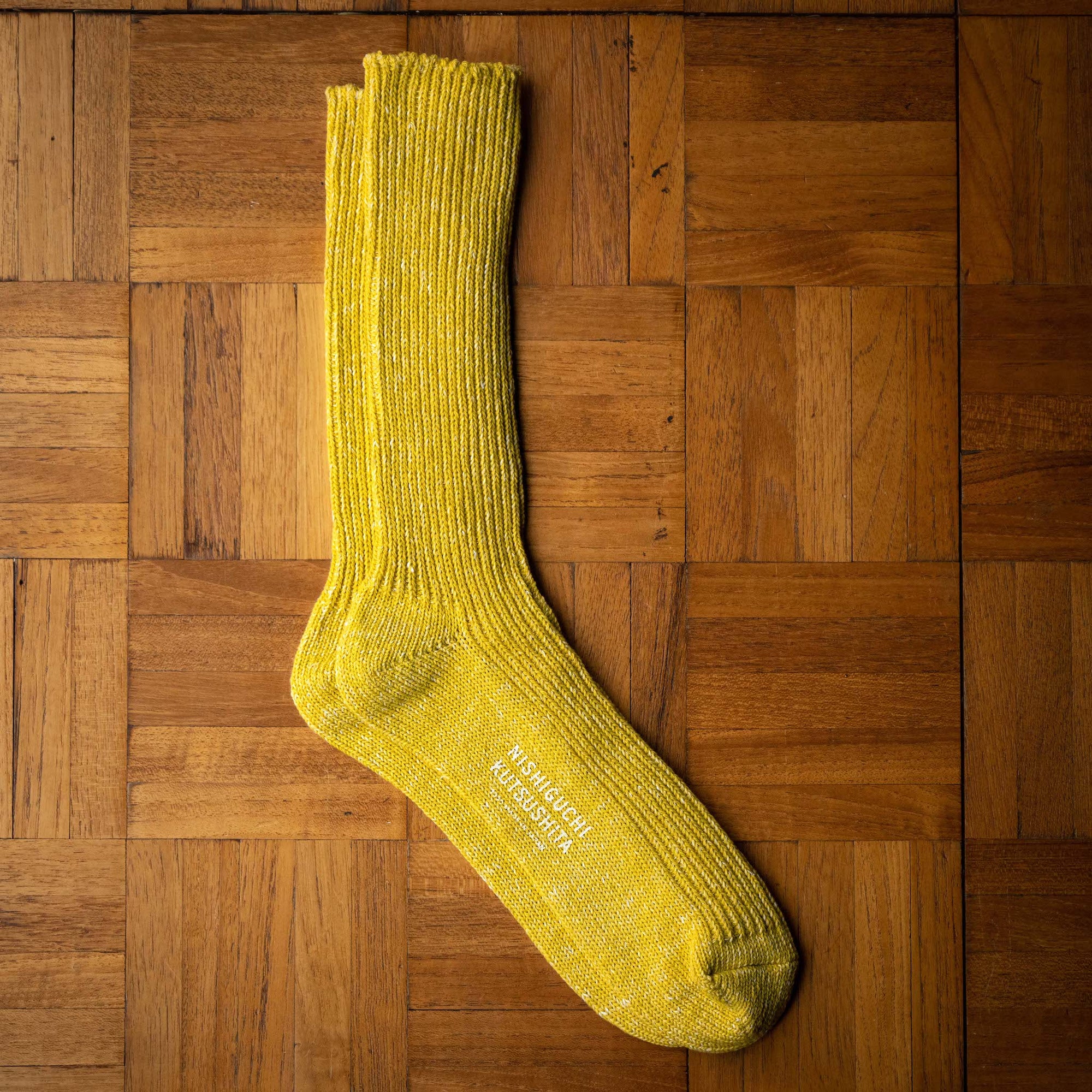 Nishiguchi Kutsushita Yellow Cotton & Hemp Socks